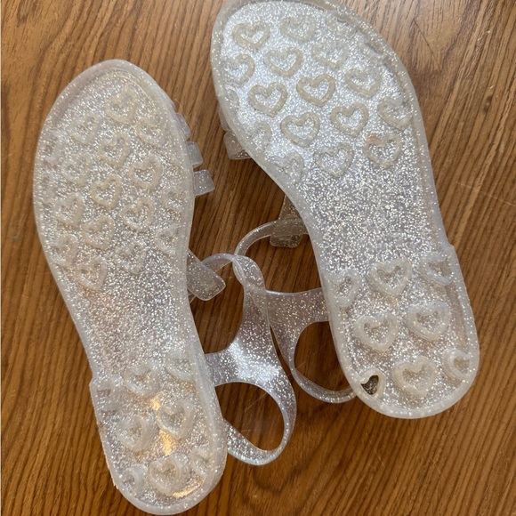Girls sparkly clear glitter jelly sandals Old Navy sz 1 - Picture 3 of 3